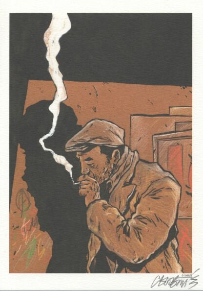 Purgatoire : Fumeur Ex-libris offset signé par Chabouté