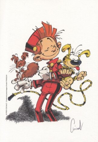 Hommage à Franquin : Ex-libris offset signé par Coicault