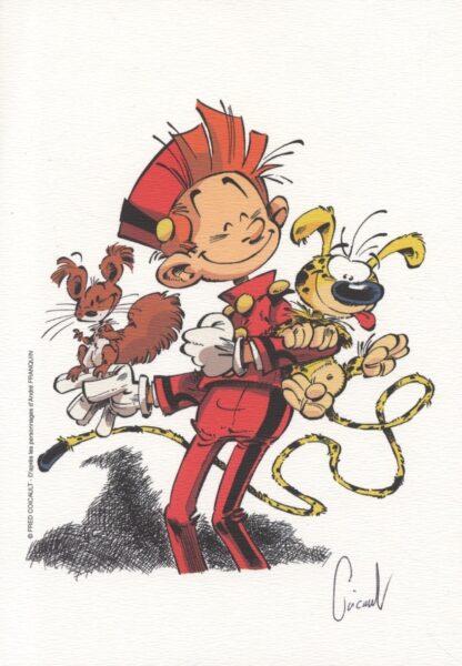 Hommage à Franquin : Ex-libris offset signé par Coicault