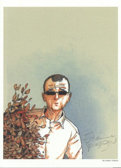 Davodeau, Le Constat, Ex-libris offset signé, Lunettes noires
