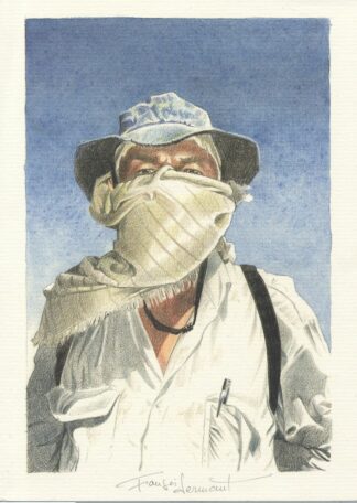Dermault, Les Chemins de Malfosse, Ex-libris offset signé, Personnage masqué
