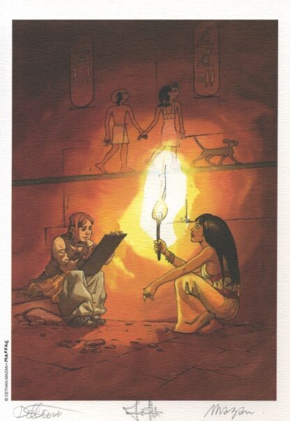 Dethan, Mazan, Khéti, Ex-libris offset signé, Dans la Pyramide