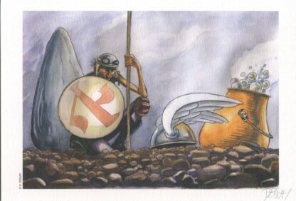 Douay, Astérix et Obélix, Ex-libris offset signé, Hommage à Uderzo