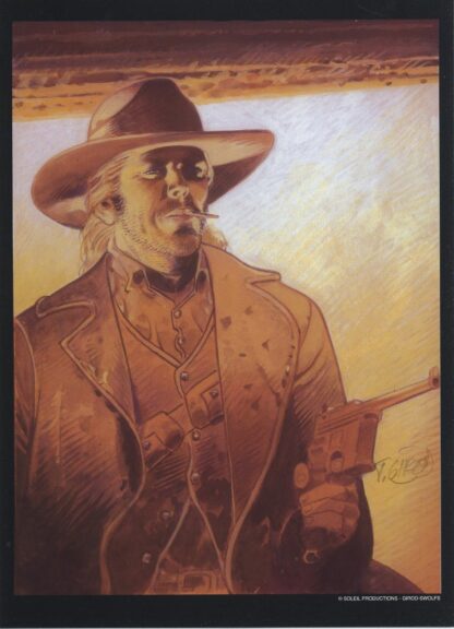 Girod, Swolf, Ex-libris offset signé, Durango avec son pistolet Mauser