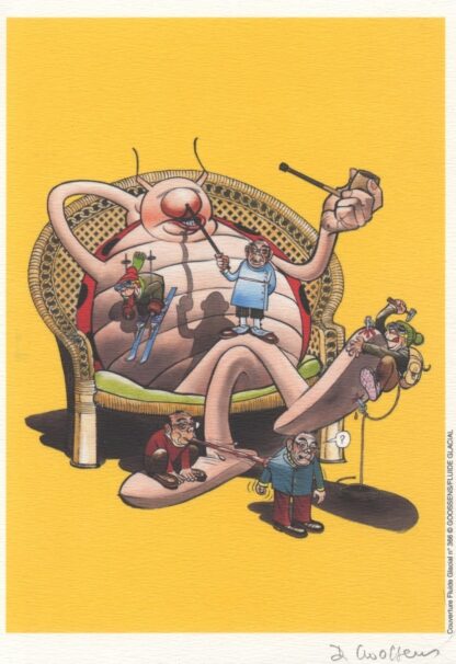 Goossens, Rubrique à brac, Ex-libris offset signé, Hommage à Gotlib
