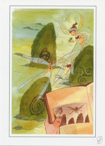 Herteau, Lautremer, Ex-libris offset signé, Fées