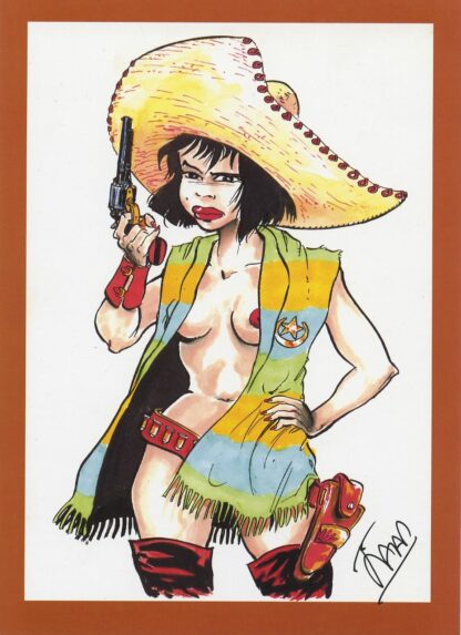 Jaap De Boer, Nathalie la petite hôtesse, Ex-libris offset signé, Mexicaine