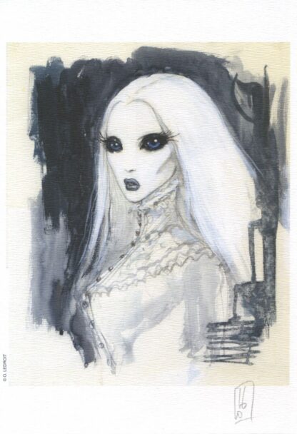 Ledroit, Belles de nuit, Ex-libris offset signé, La femme blanche