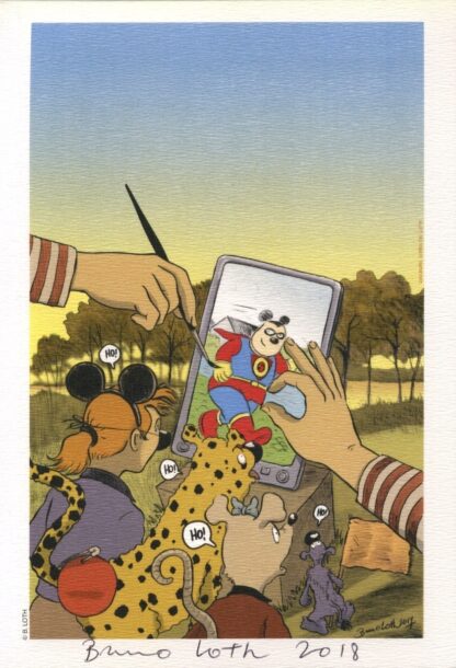 Ho ! Super souris - Ex-libris signé par Bruno Loth