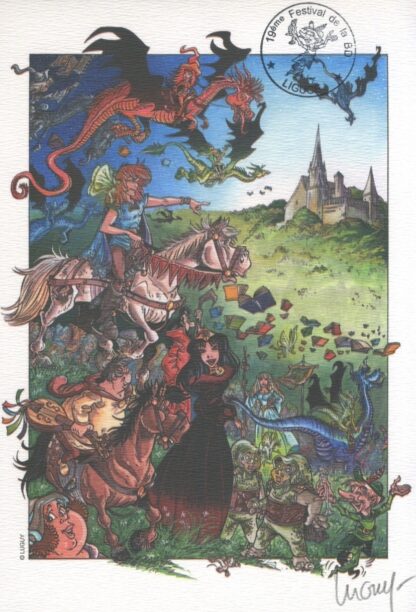 Luguy, Percevan, Ex-libris offset signé, Festival BD Liguge