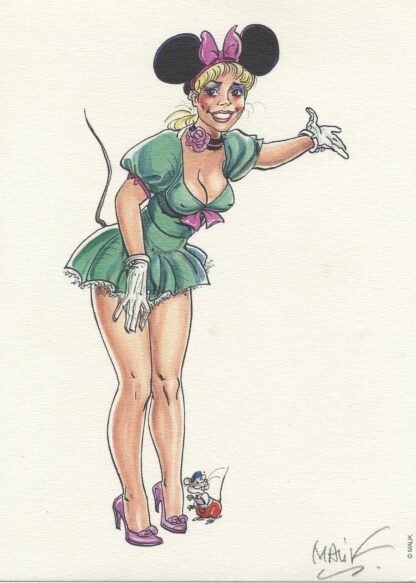 Malik, Cupidon, Ex-libris offset signé, Minnie