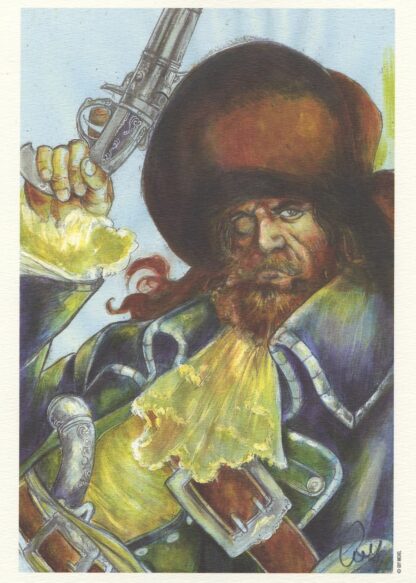 Michel, Le sang du dragon, Ex-libris offset signé, Pirate