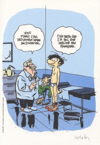 Nicoby, Ex-libris offset signé, Hommage à Franquin et Gaston