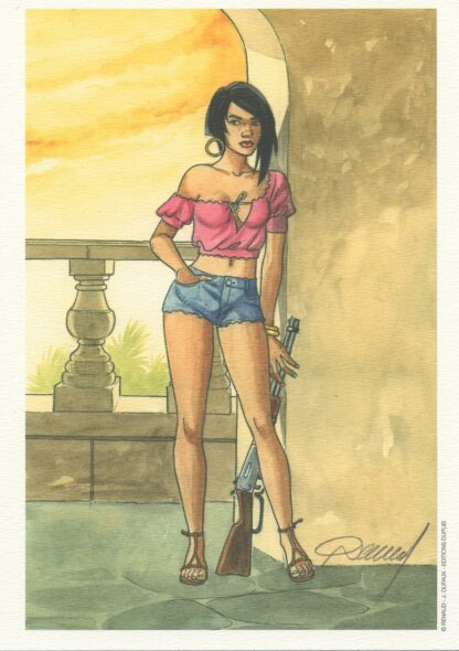 Renaud, Venus H, Ex-libris, Femme au fusil