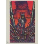 Ricci, Saimbert, Les Ames d'Hélios, Ex-libris offset signé, Combat