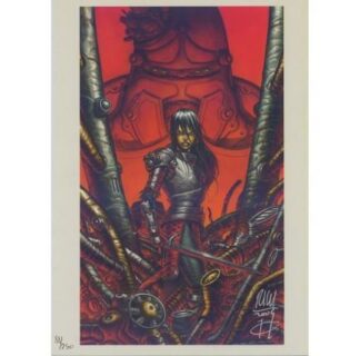 Ricci, Saimbert, Les Ames d'Hélios, Ex-libris offset signé, Combat