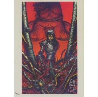 Ricci, Saimbert, Les Ames d'Hélios, Ex-libris offset signé, Combat