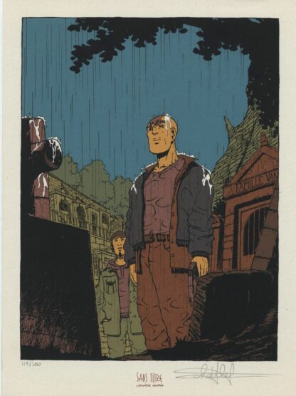 Charlet, Le Maître de jeu, Ex-libris sérigraphié signé, Recueillement
