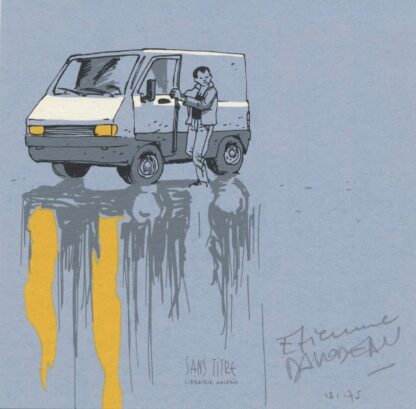 Davodeau, Quelques jours avec un menteur, Ex-libris sérigraphié signé, camionnette