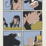 Davodeau, Rural, Ex-libris sérigraphié signé, Vache