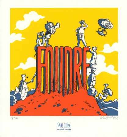 Durieux, Foudre, Ex-libris sérigraphié signé, Foudre