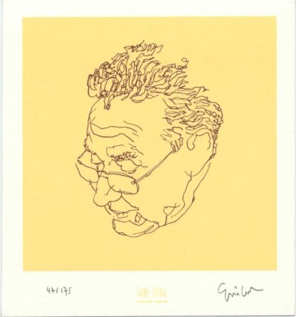 Guibert, La Guerre d'Alan, Ex-libris sérigraphié signé, Portrait