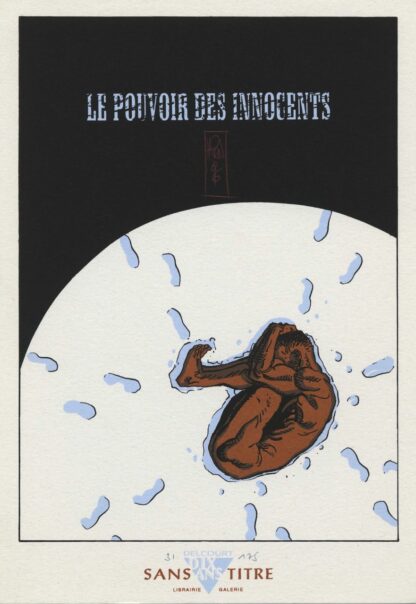 Hirn, Le Pouvoir des Innocents, Ex-libris sérigraphié signé, Nu dans la neige