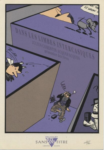 Lebeault, Ex-libris sérigraphié signé, Hommage à Julius Corentin Acquefacques