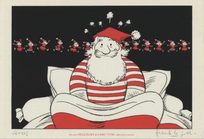 Le Gall, Catastrophe au pays du Père Noël, Ex-libris sérigraphié signé, Insomnie