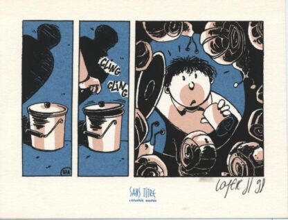 Loyer, Les mangeurs de cailloux, Ex-libris sérigraphié signé, Escargots