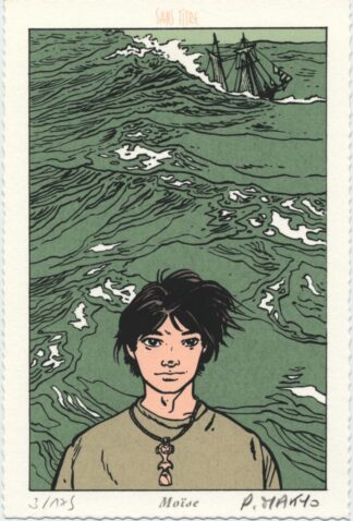 Makyo, Le coeur en Islande, Ex-libris sérigraphié signé, Moïse