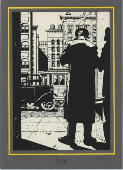 Malès, Hammett, Ex-libris sérigraphié signé, Dans la rue