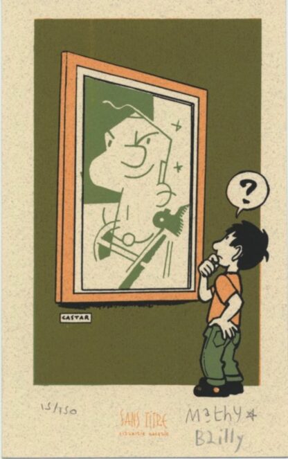 Bailly, Mathy, Ludo, Ex-libris sérigraphié signé, Au musée