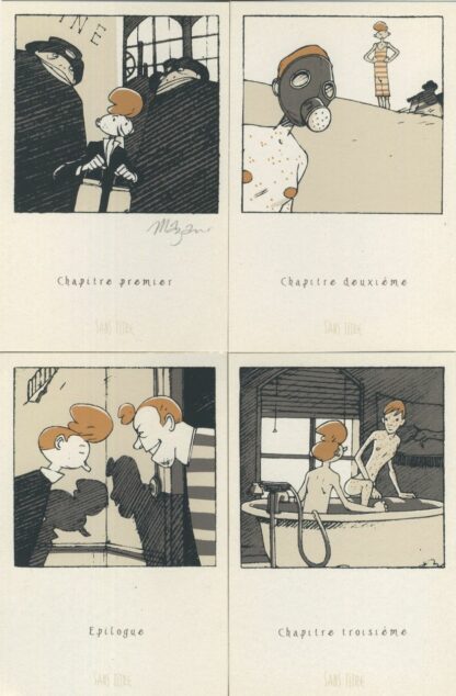 Mazan, Philibert, Ex-libris sérigraphié signé, Chapitres