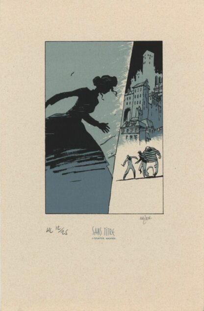 Mazan, L'hiver d'un Monde, Ex-libris sérigraphié signé, Ville basse