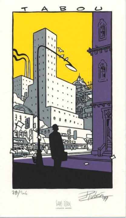 Pellejero, Tabou, Ex-libris sérigraphié signé, Immeuble