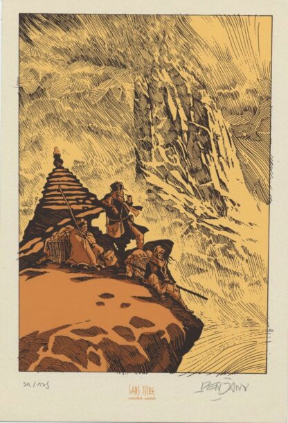 Pendanx, Labyrinthes, Ex-libris sérigraphié signé, Montagne