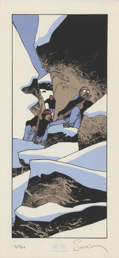 Servain, L'esprit de Warren, Ex-libris sérigraphié signé, Guet-apens