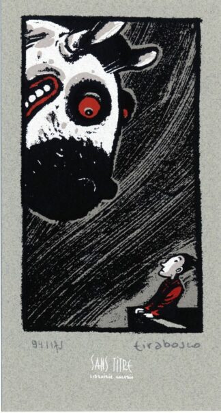 Tirabosco, Le colporteur, Ex-libris sérigraphié signé, La Vache