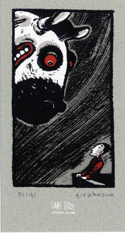 Tirabosco, Le colporteur, Ex-libris sérigraphié signé, La Vache