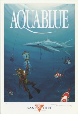 Turf, Hommage à Aquablue, Ex-libris offset signé, Aquablue