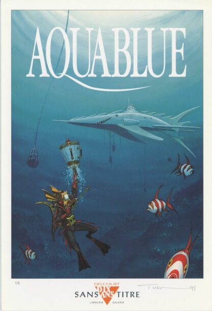 Turf, Hommage à Aquablue, Ex-libris offset signé, Aquablue