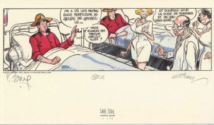 Guilhem, Boucq, Space Mounties, Ex-libris offset signé (Lib Sans Titre), A l'hôpital !