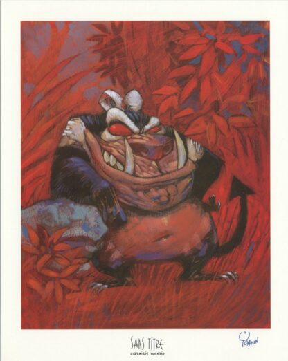 Yoann, Toto l'Ornithorynque, Ex-libris offset signé, Diable de Tasmanie