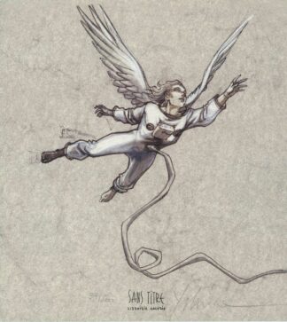 Yslaire, Le XXème Ciel, Ex-libris offset signé, Ange astronaute
