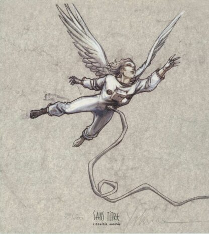 Yslaire, Le XXème Ciel, Ex-libris offset signé, Ange astronaute