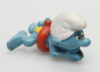 Les schtroumpfs : Le nageur bouche visible peau claire - Bouée rouge
