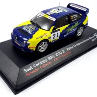 Seat Cordoba WRC EVO 3 Rally Catalunya 2001 - S. Canellas - A. Sanchis : Voiture miniature 1/43