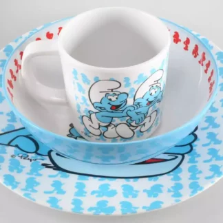 Set assiette et tasse Schtroumpfs en mélamine