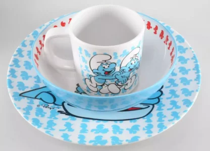 Set assiette et tasse Schtroumpfs en mélamine